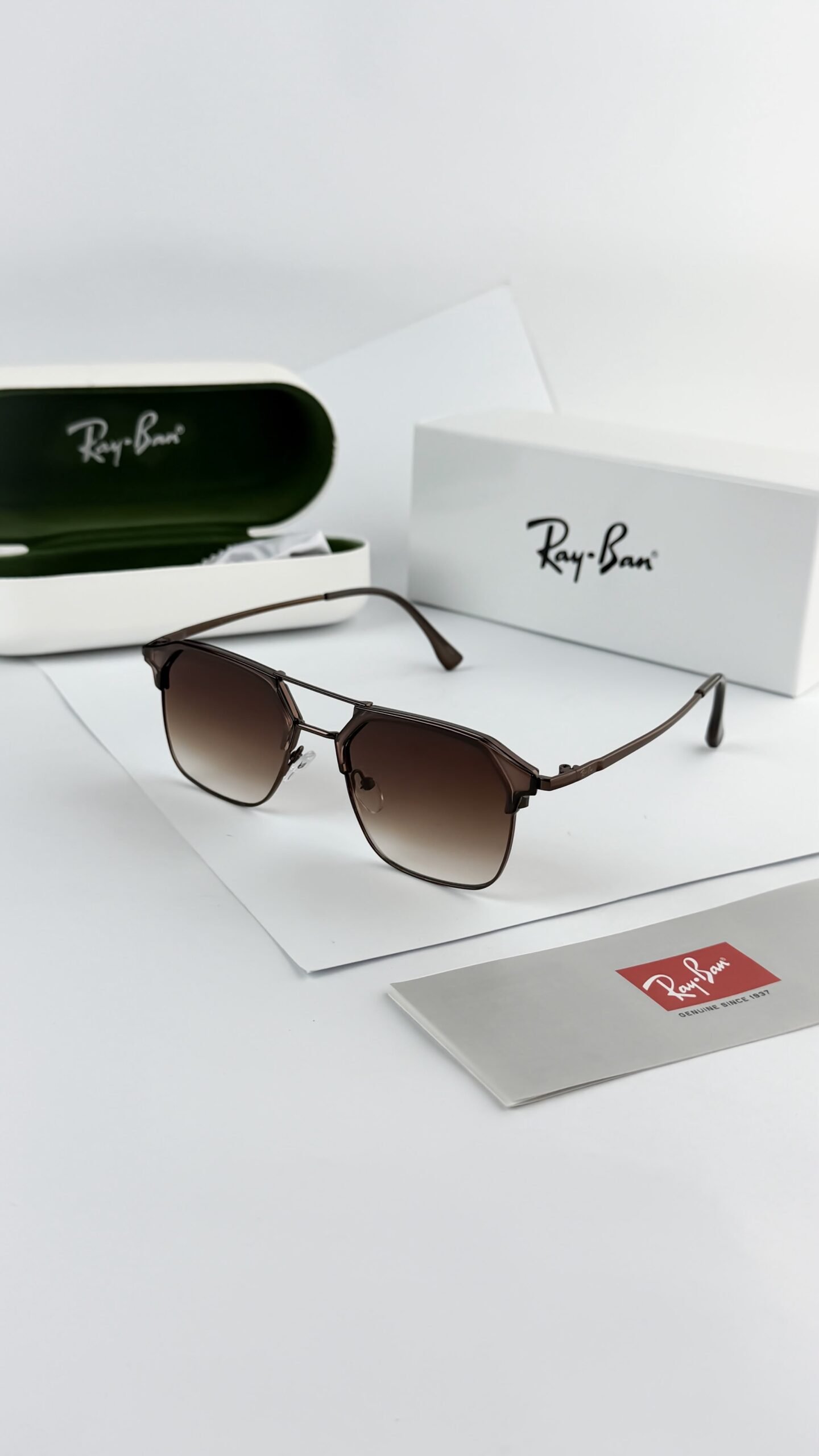 RAYBAN BROWN SHADED METAL